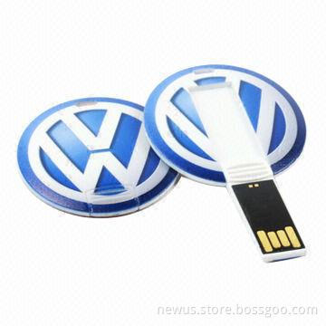 Circle-shaped USB Cards/Flash Drives with 1-64GB Memory Capacity